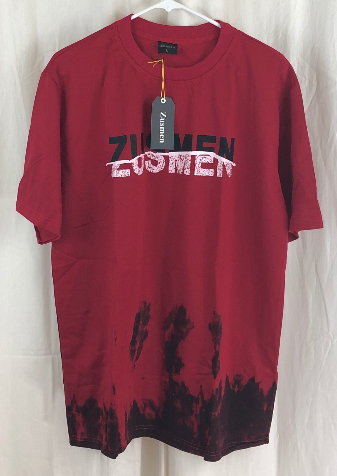 Zusman Mens Short Sleeve Crewneck Dye Bottom Poly T-Shirts Size Large 3 PACK