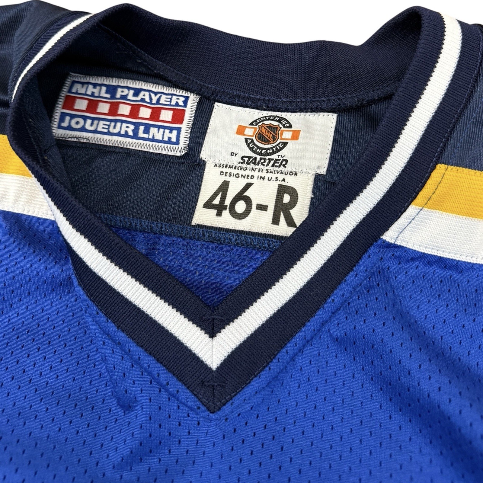 Vintage St Louis Blues Craig Conroy Starter Jersey Center Ice Fight Strap 1998 gallery