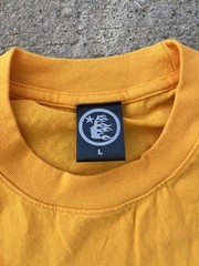 Hellstar Studios Path To Paradise Jesus Tee Golden Yellow Green Print Cross New
