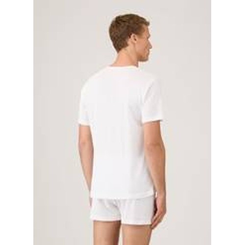Sunspel England Mens XL White Cotton Cellular Mesh Deep V-Neck T-Shirt Knit Top gallery
