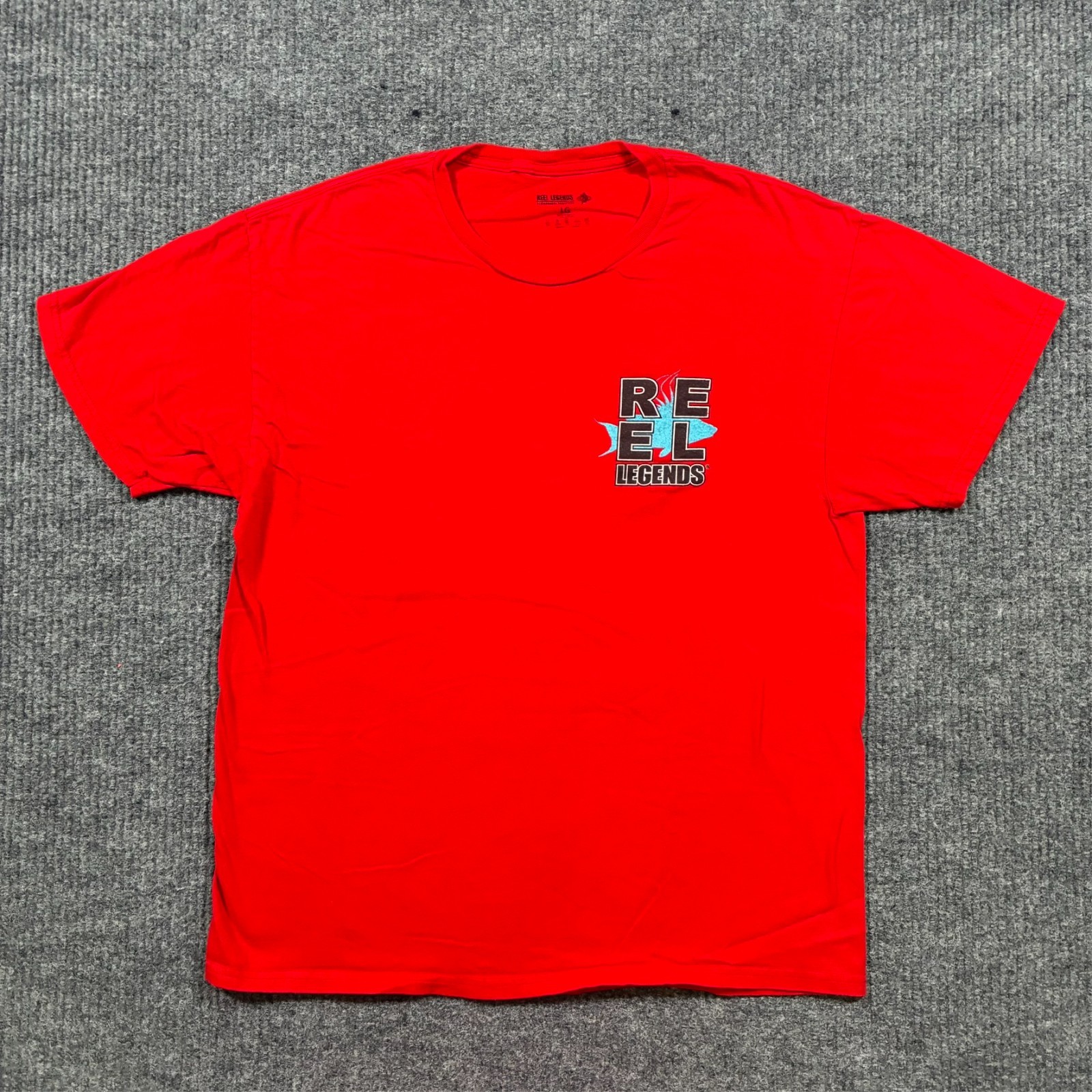 Reel Legends Fishing Shirt Mens Large Red Hogfish Florida Graphic Short Sleeve