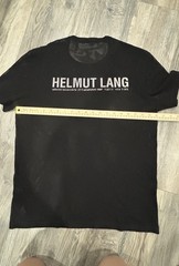 Helmut Lang Men’s Black Mesh Logo Crew Neck Short Sleeve T-Shirt L