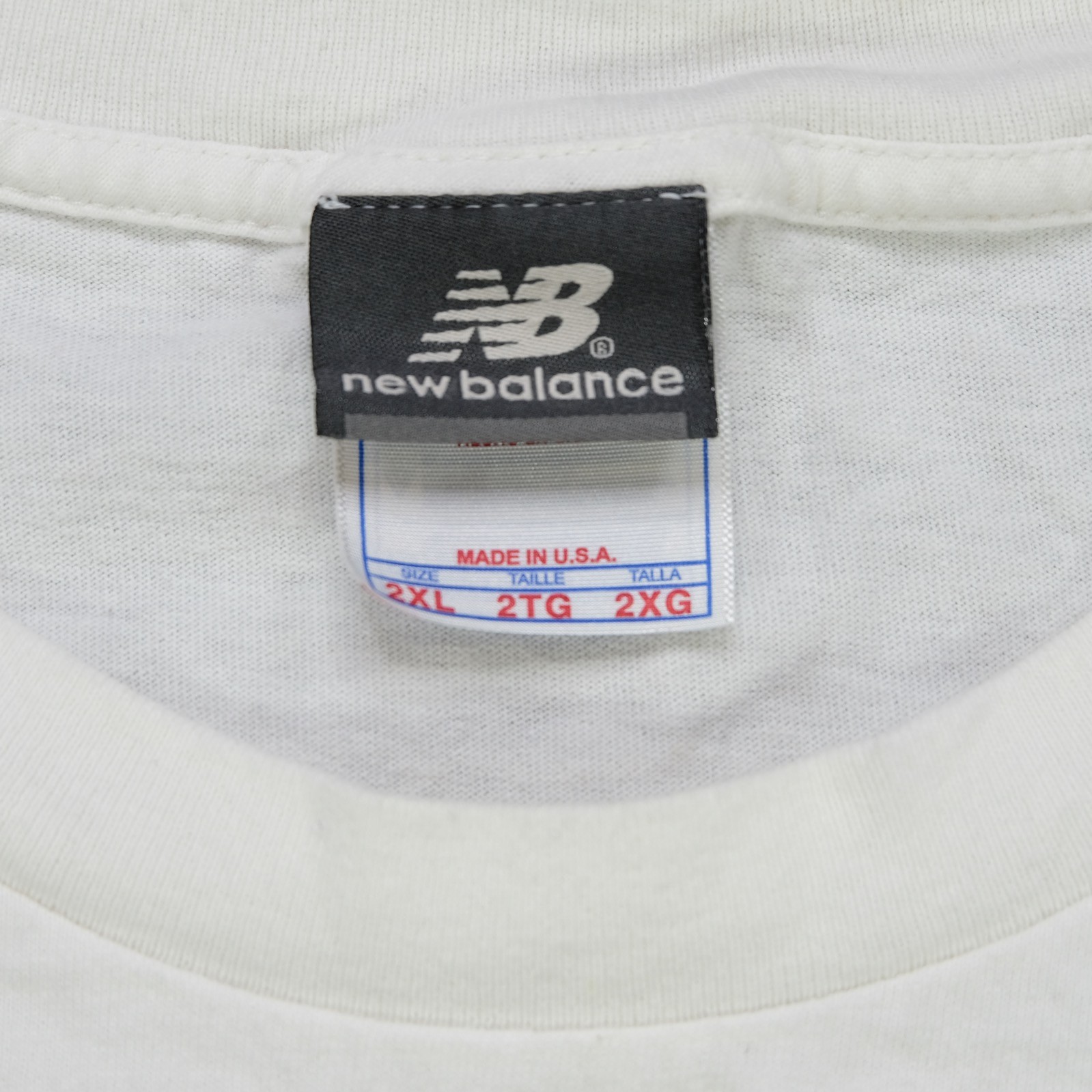 Rare Vintage NEW BALANCE Team Tsongas 2009 Sneaker Flag T Shirt 2000s White 2XL gallery