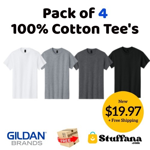 Gildan (4-pack) 100% Cotton Short Sleeve Tee T-Shirt S-4XL New gallery