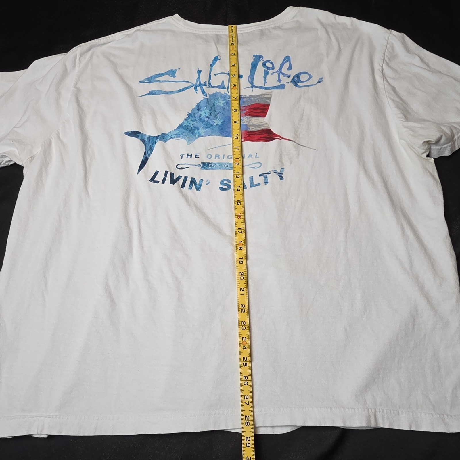 Original Livin' Salty Salt Life Men’s White T Shirt Size 3XLT gallery