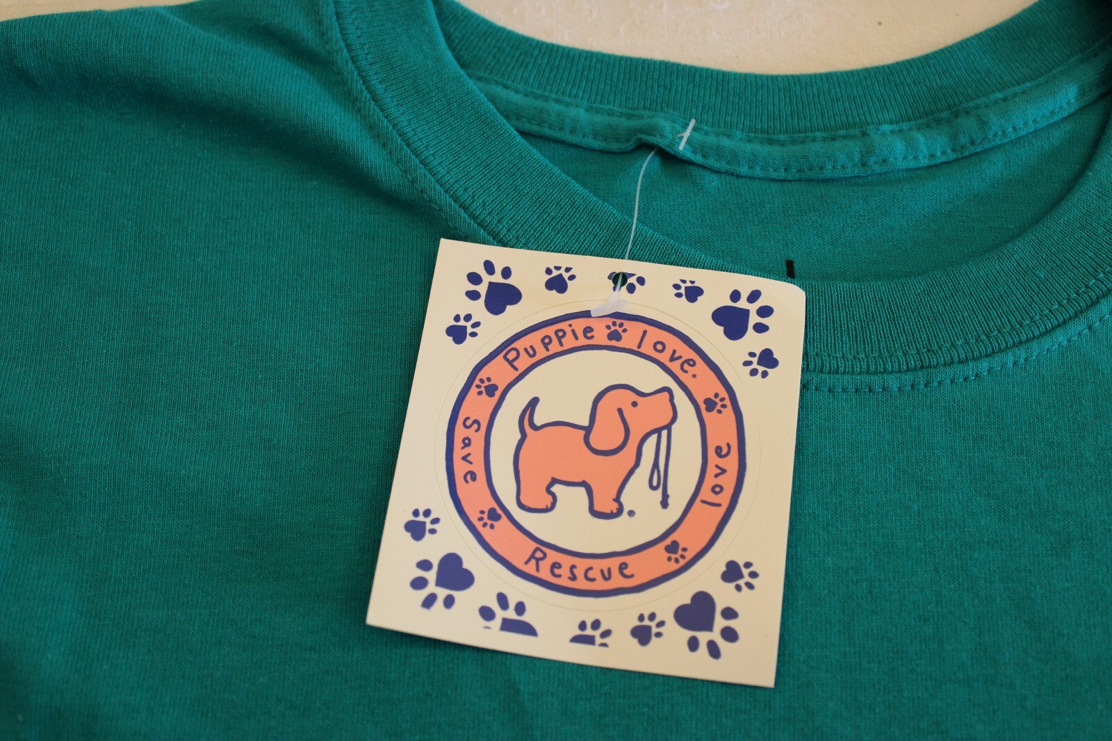 Puppie Love Chillin with my Pup Short Sleeve T-Shirt - Green, Large, NEW gallery