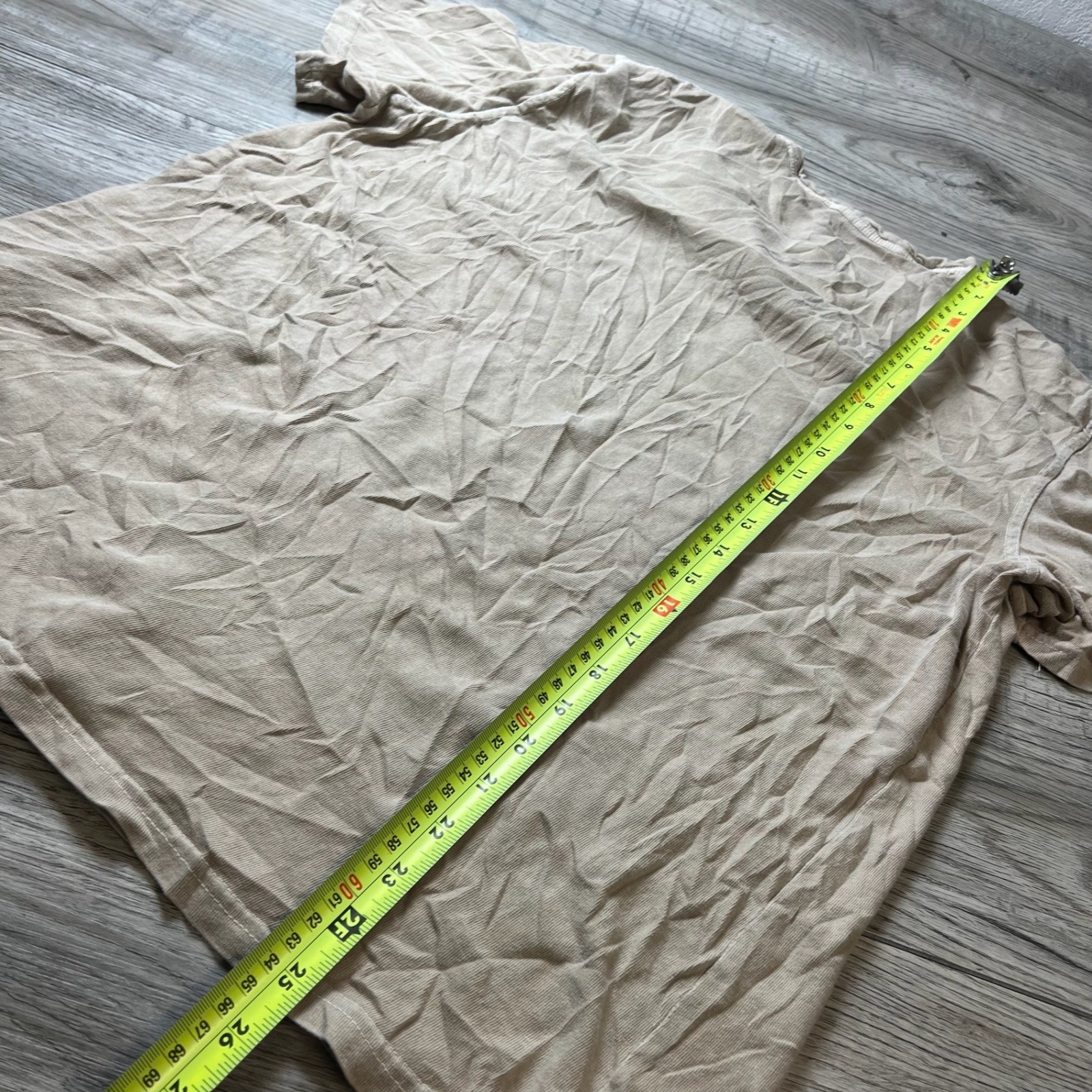 Lucky Brand Henley Shirt Mens Large Tan Short Sleeve Cotton Casual Basic Top gallery
