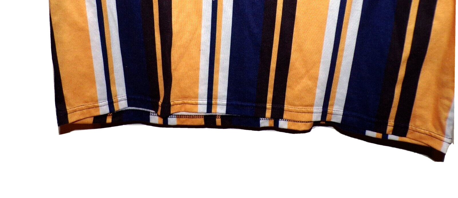 Shein Large Striped yellow, blue white Men stretch tee shirt Sz L MR gallery