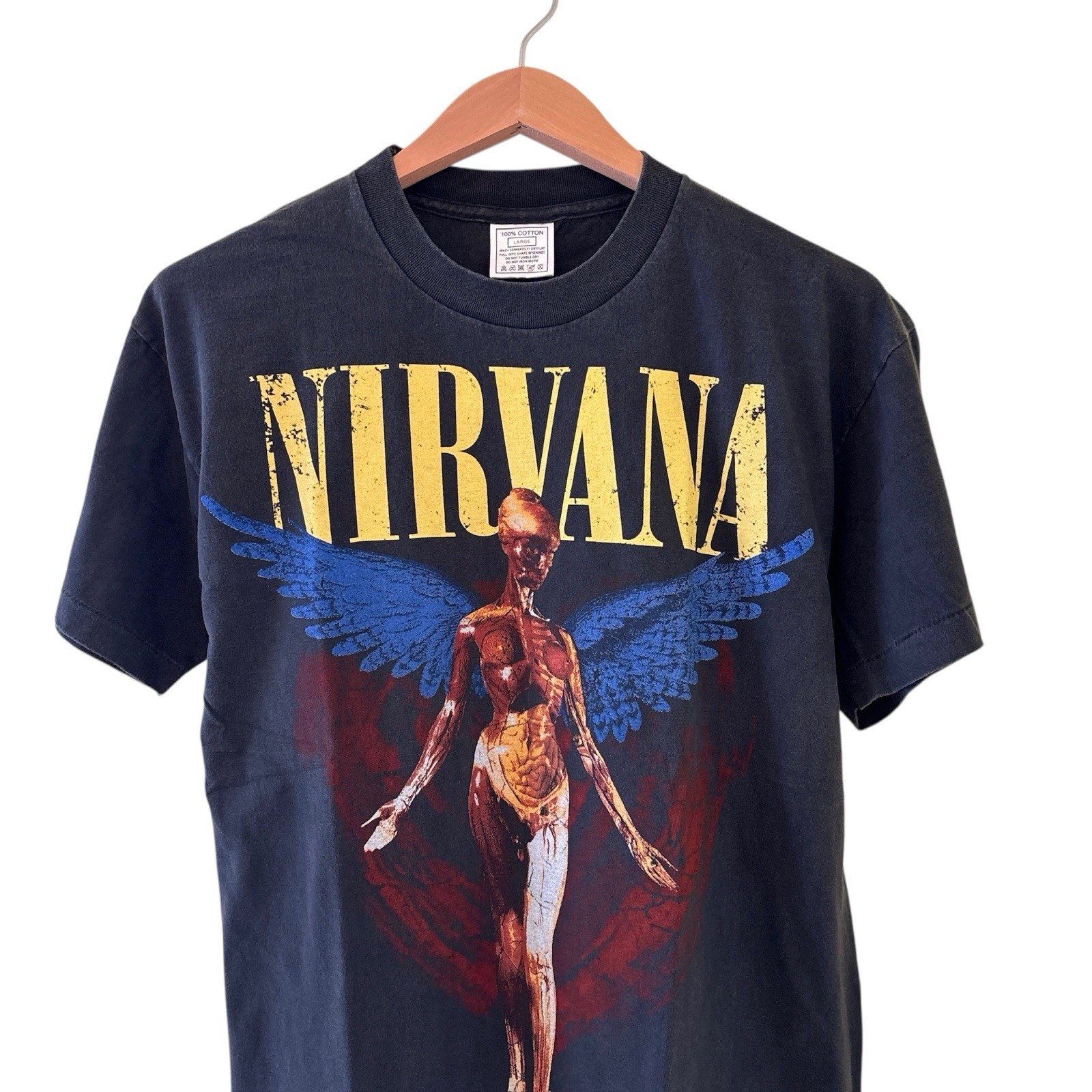 Nirvana In Utero Kurt Cobain Vintage REPRINT Single Stitch Shirt Modern Size L gallery