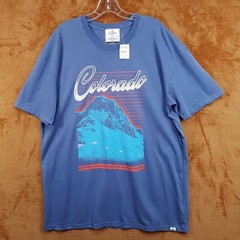 KID DANGEROUS Shirt Mens XL Blue Pullover Crew Colorado Rocky Mountain Tee