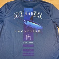 Guy Harvey Fishing Polyester Performance Long Sleeve Shirt Men’s S Blue NWTag