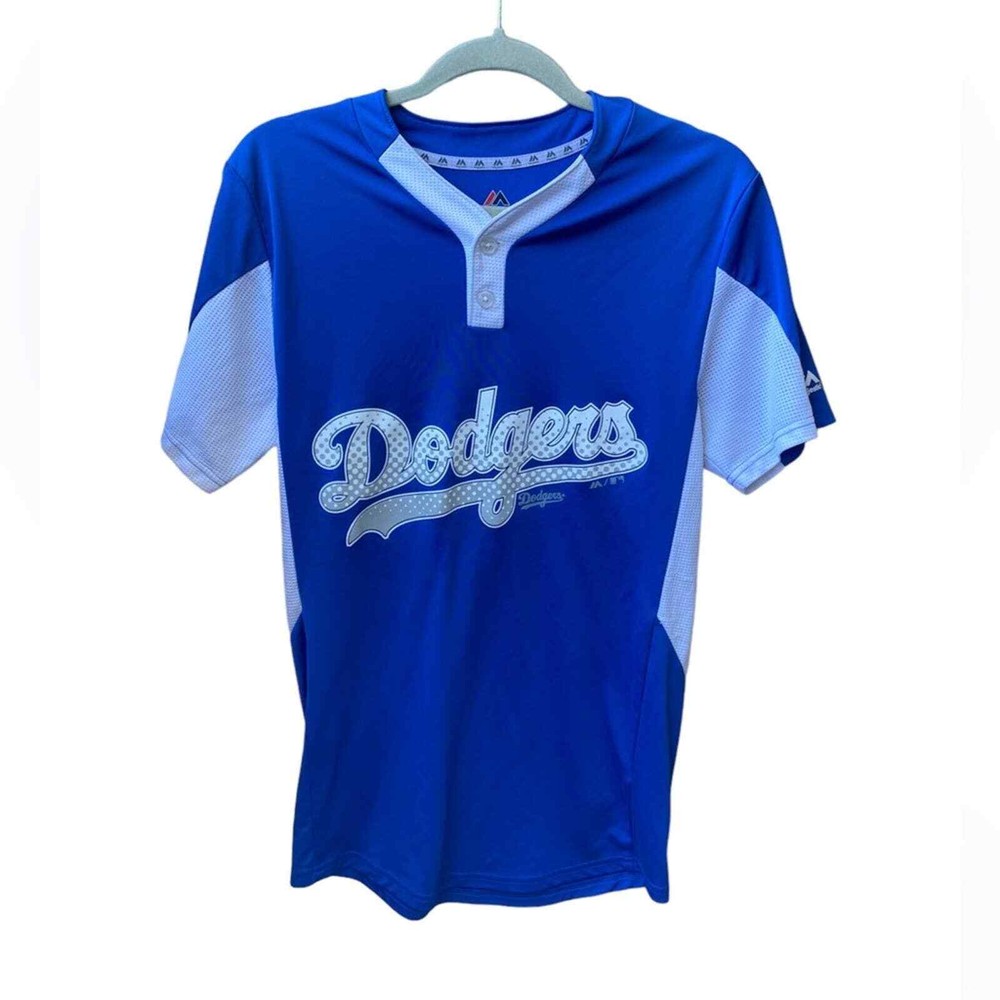 Majestic Cool Base Los Angeles Dodgers Baseball Men S #10 Ventilated Spellout