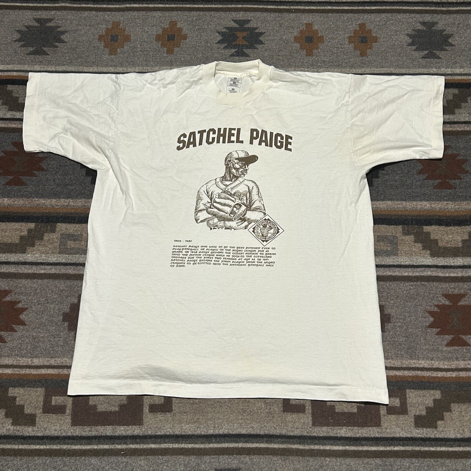 Vintage Satchel Paige T Shirt Mens XL Negro League Baseball 90s USA gallery