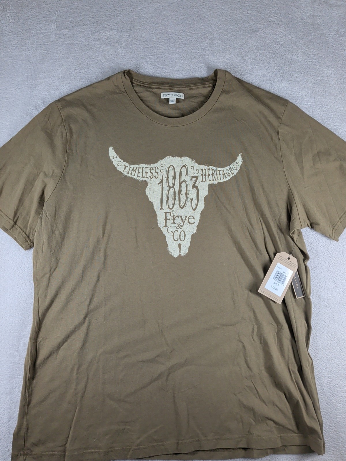 Frye & Co. Heritage Short Sleeve T-shirt Men’s 3XLT Western Steer NWT gallery