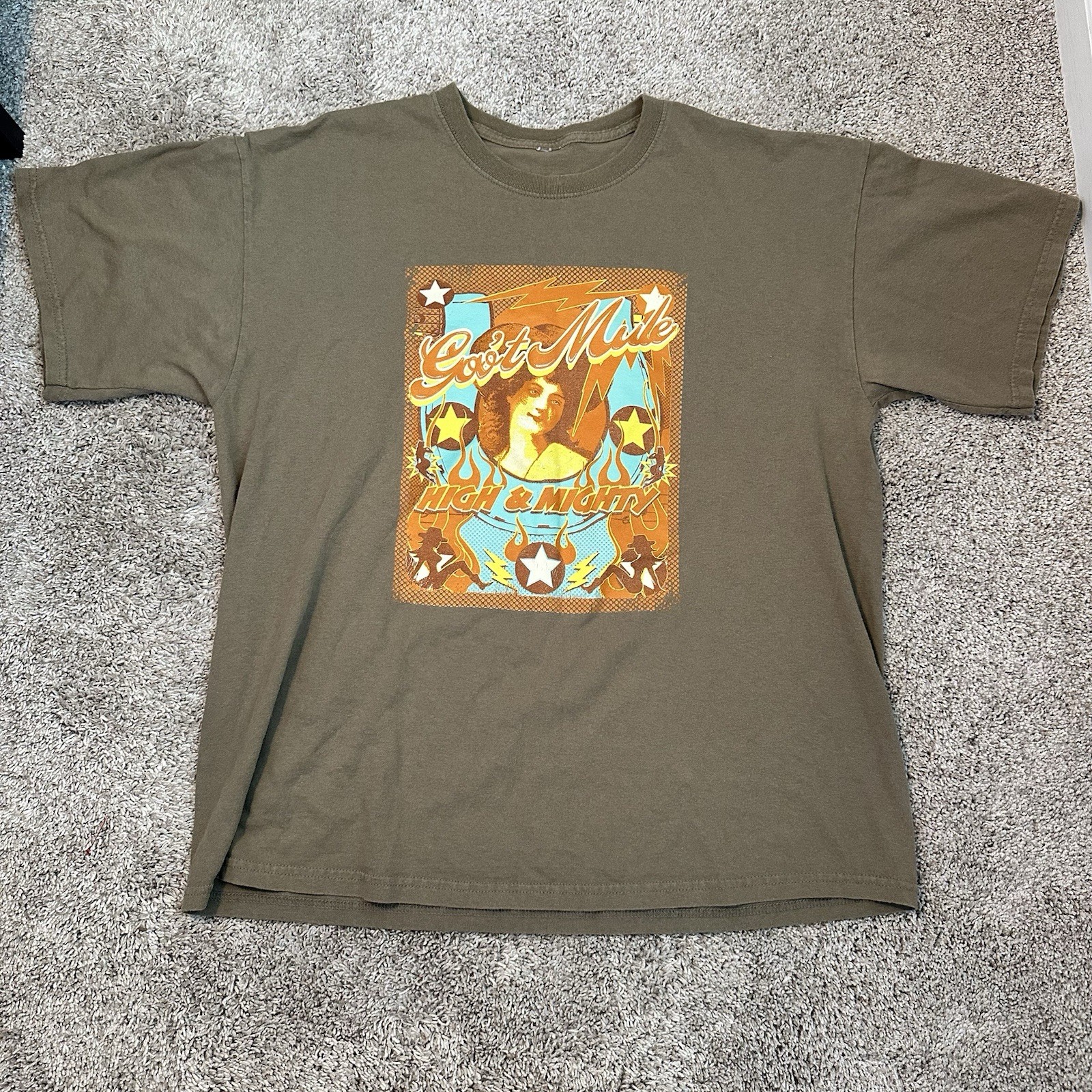 Gov’t Mule 2006 High & Mighty Tour T-Shirt Vintage Style Rock Tee Brown XL-ish