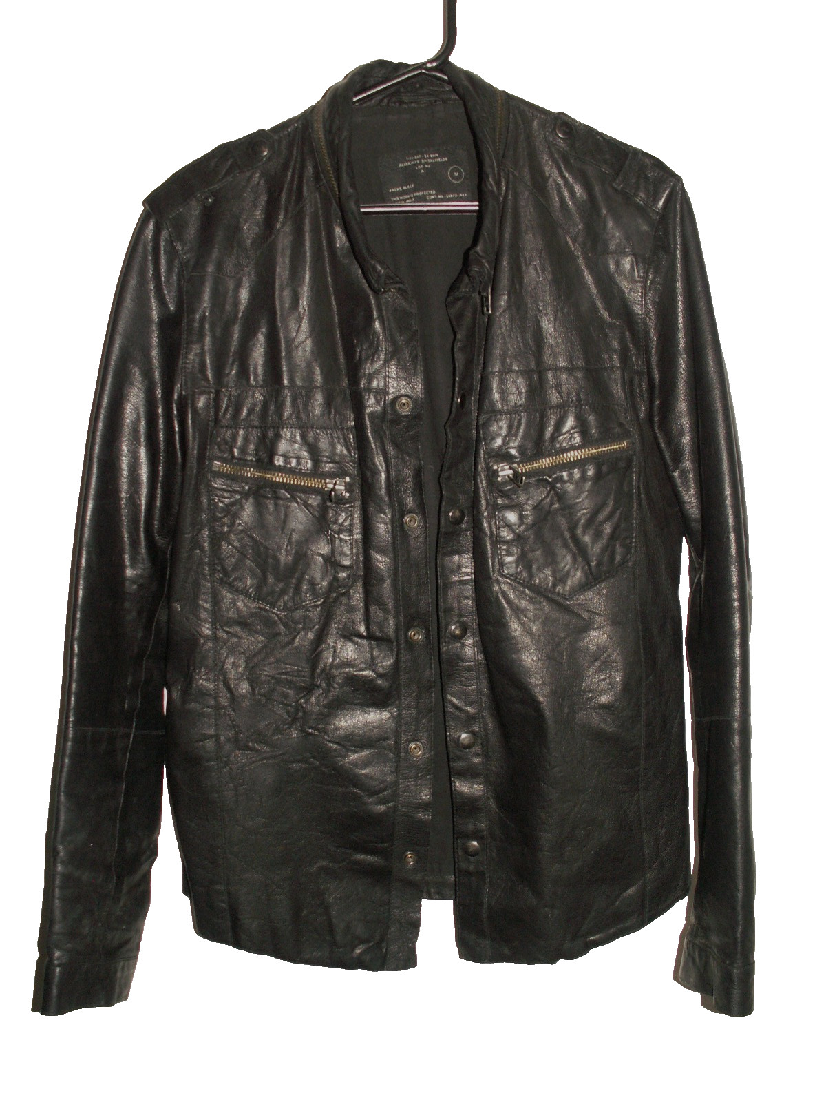 Men's All Saints AFTERNOON LEATHER SHIRT jacket overshirt M (ref67) £99.99!!!!! gallery
