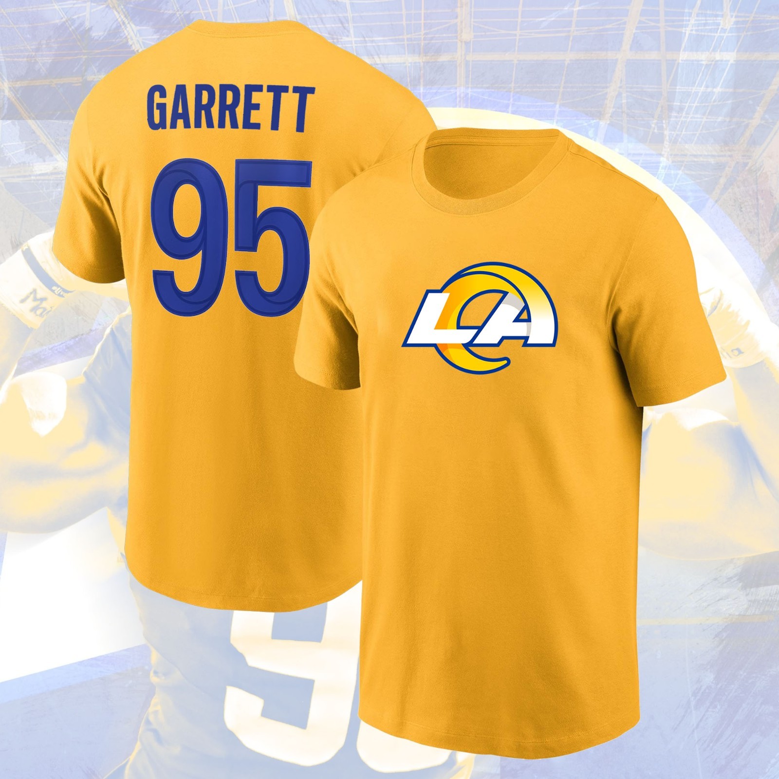 NEW SALE! Myles Garrett #95 L.A Rams 2026 Name & Number Fastship For Fans gallery