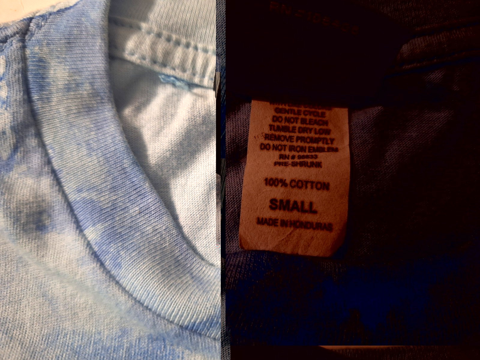 FSD Four Seasons Design Vintage T-shirt 2 skullsBlue with silver size small 90s gallery