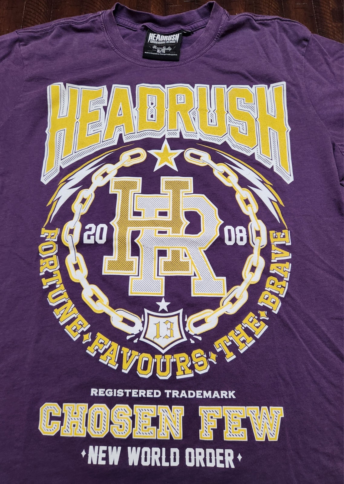 Headrush Fortune Favors The Brave Shirt Mens XL Purple gallery