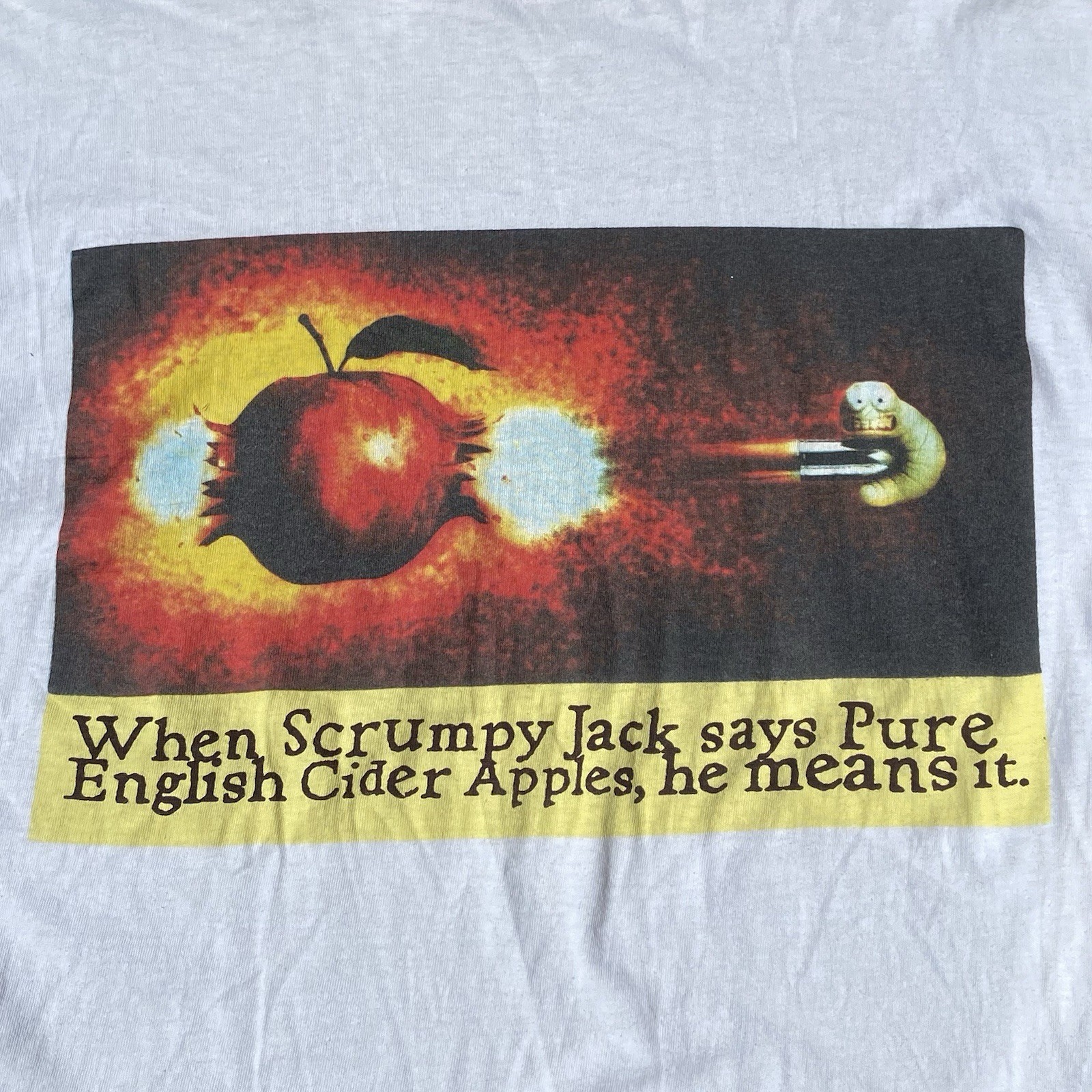 Vintage Scrumpy Jack Cider T Shirt Large Shooting Maggot 90s Promo Breweriana gallery