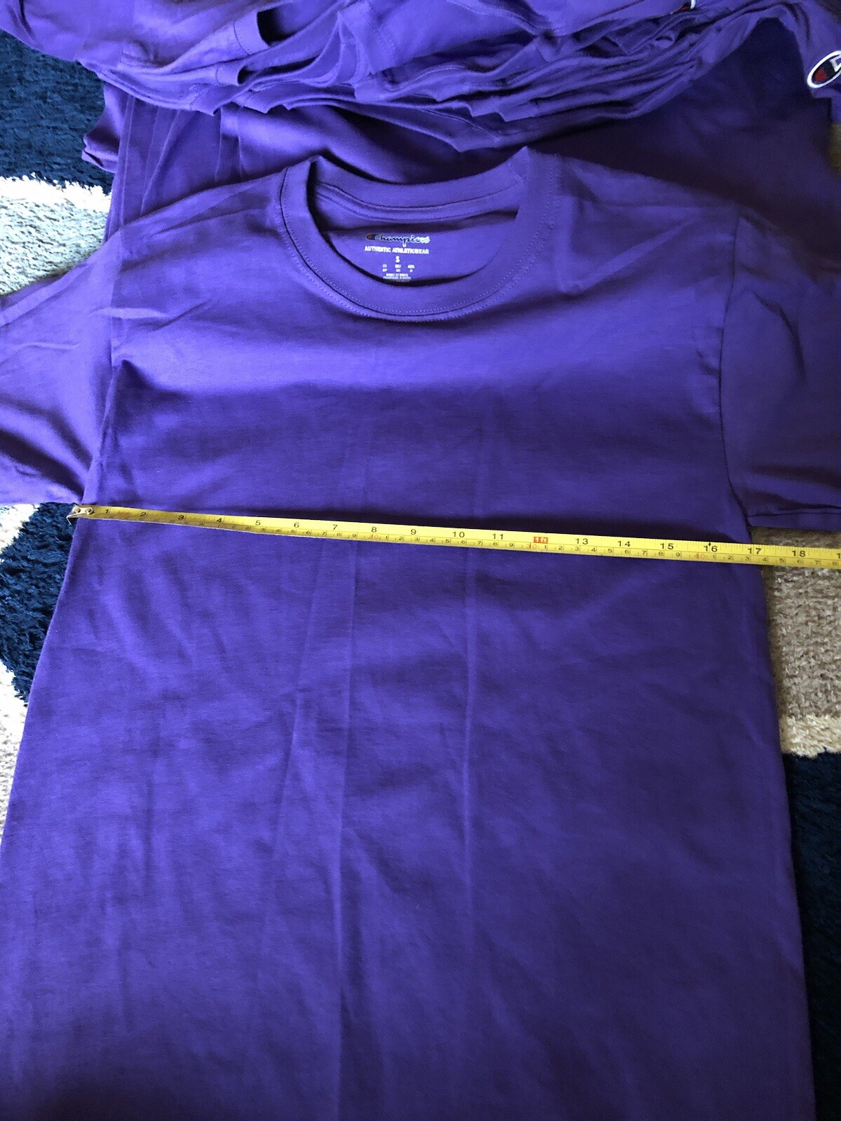 Bulk Lot Of 17 New Champion 100% Cotton T-Shirt T425 Purple Tagless SMALL gallery