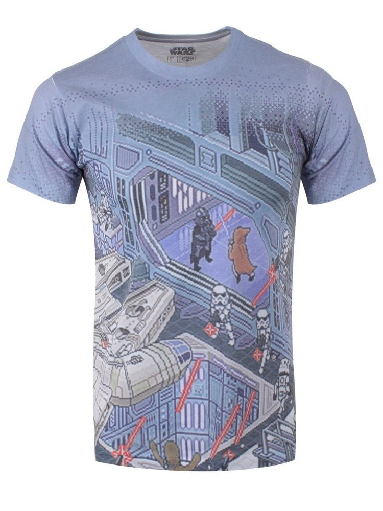 Star Wars Hanger Action All Over Print Licensed Adult Shirt Size Small