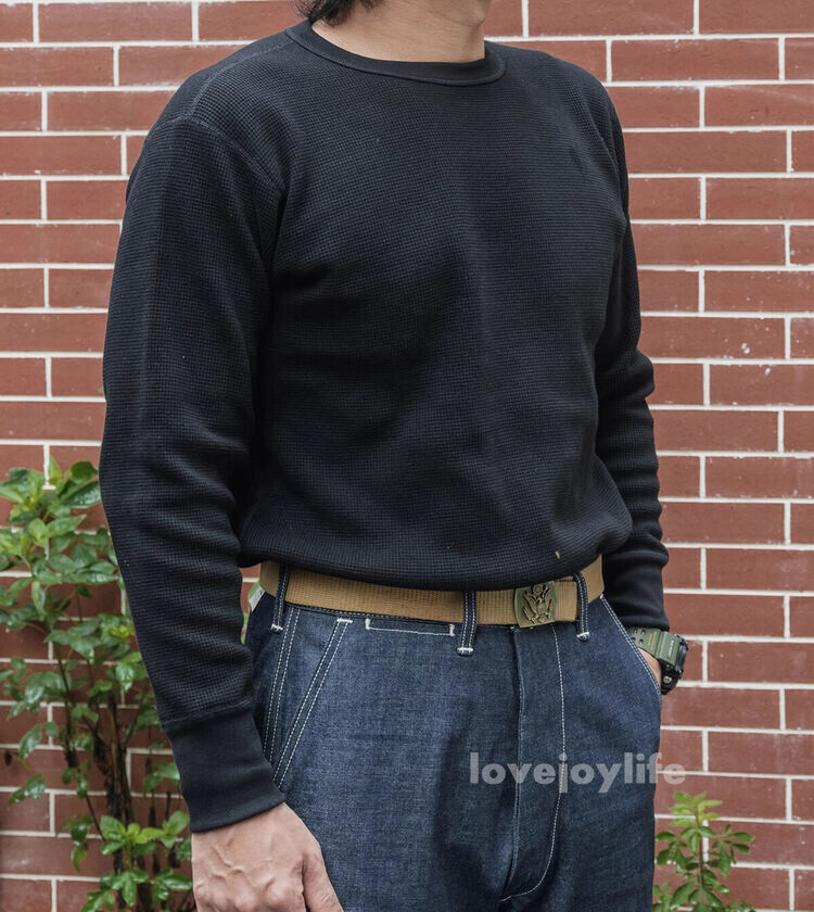 Non Stock Waffle Thermal Shirt 400g Heavyweight Fall Winter Long Sleeve Basic Sh gallery