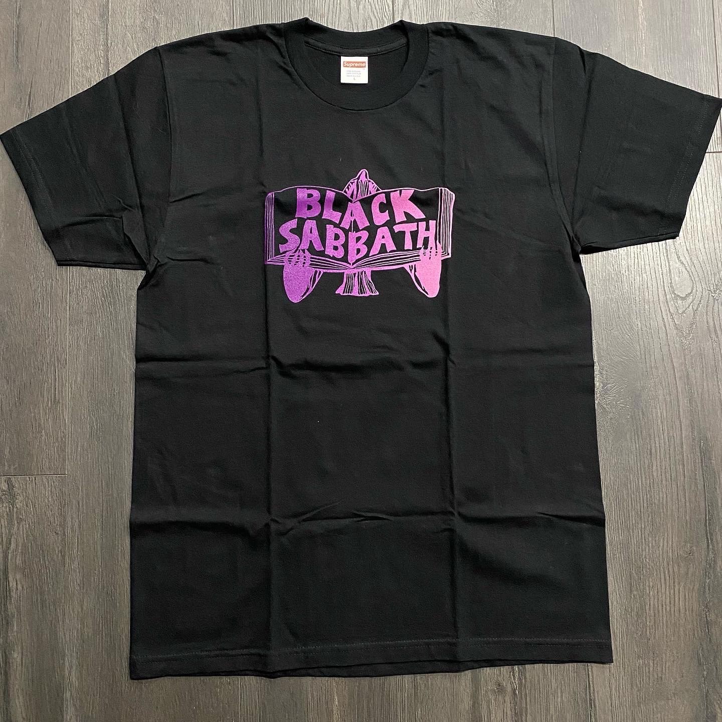 NWOT Supreme Black Sabbath Tome Large T-Shirt Black SS16 Band Tee Ozzy Osbourne