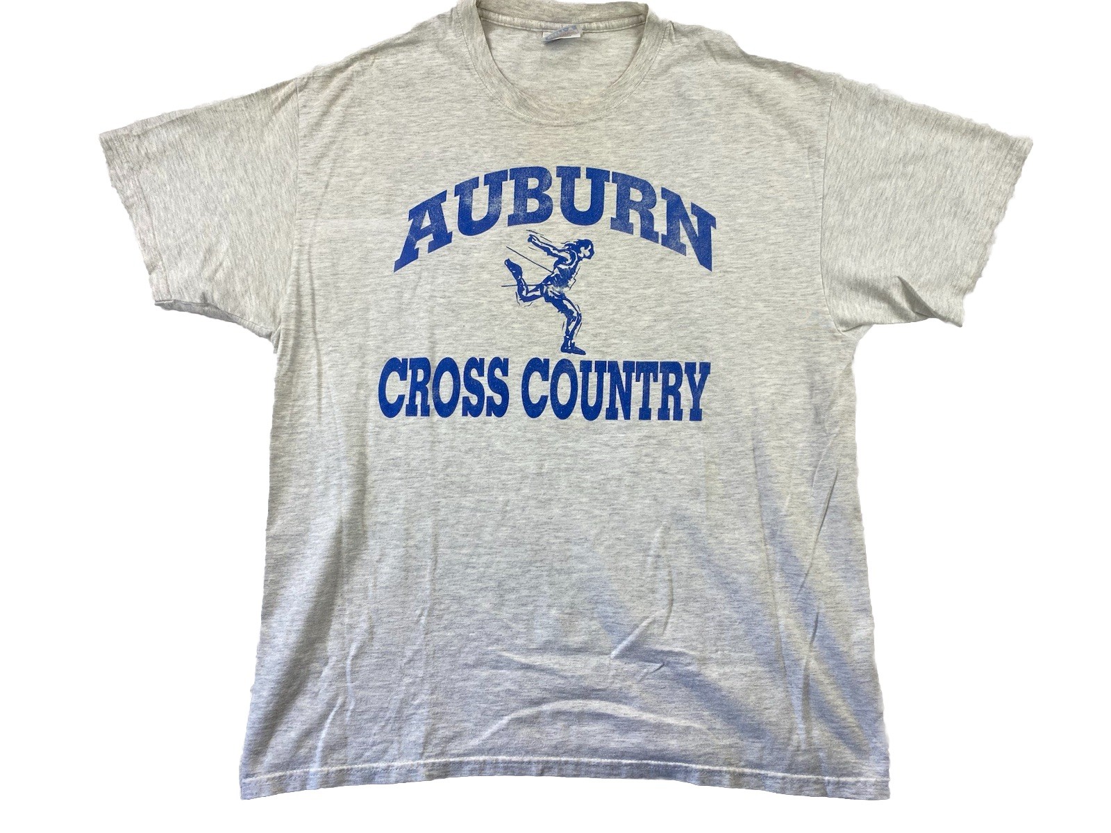 Hanes Vintage Mens T Shirt Large Grey Track and Field Cross Country Auburn Mass gallery
