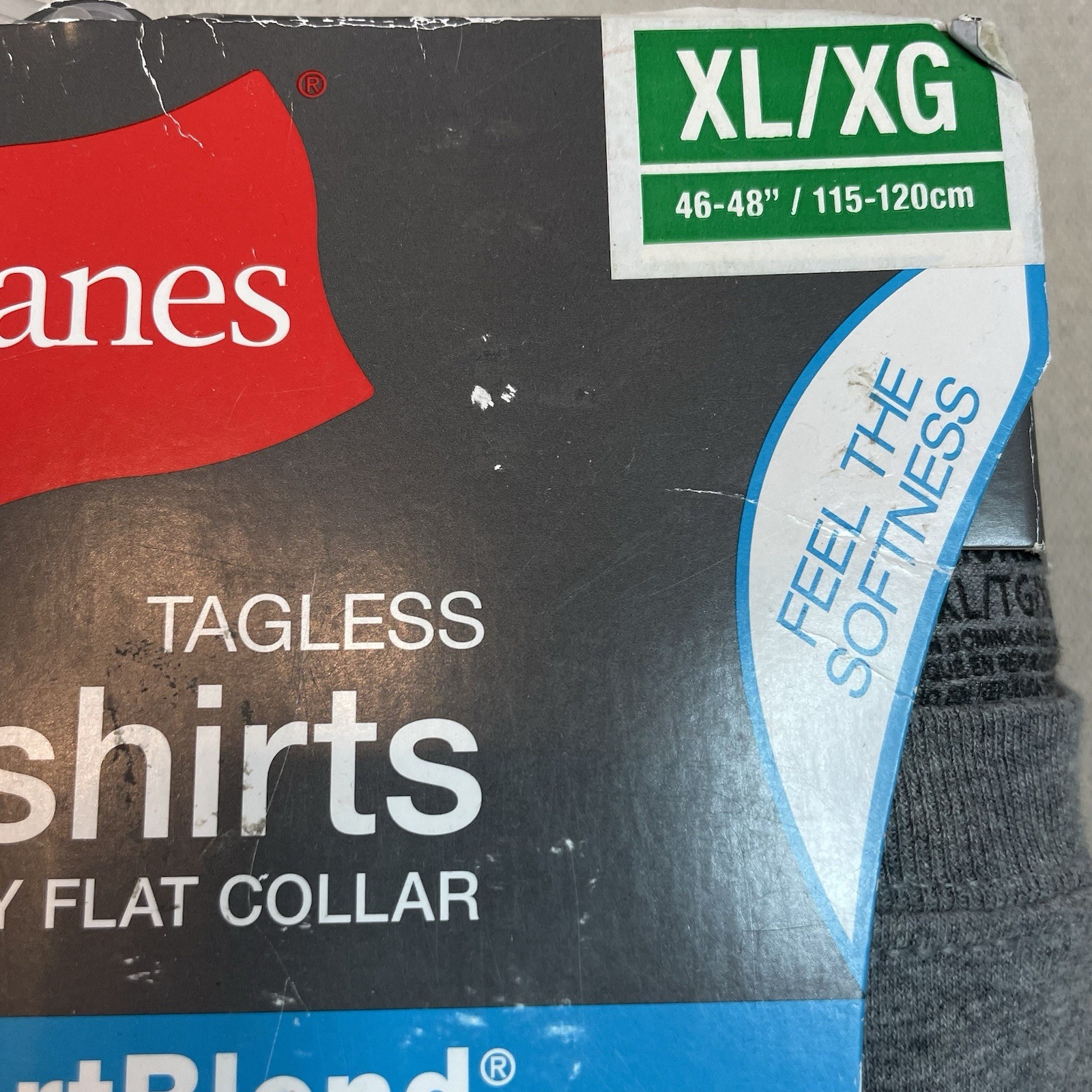 XL Hanes T-Shirts 3 Pack Comfort Blend Tagless Lay Flat Collar White Gray Black gallery