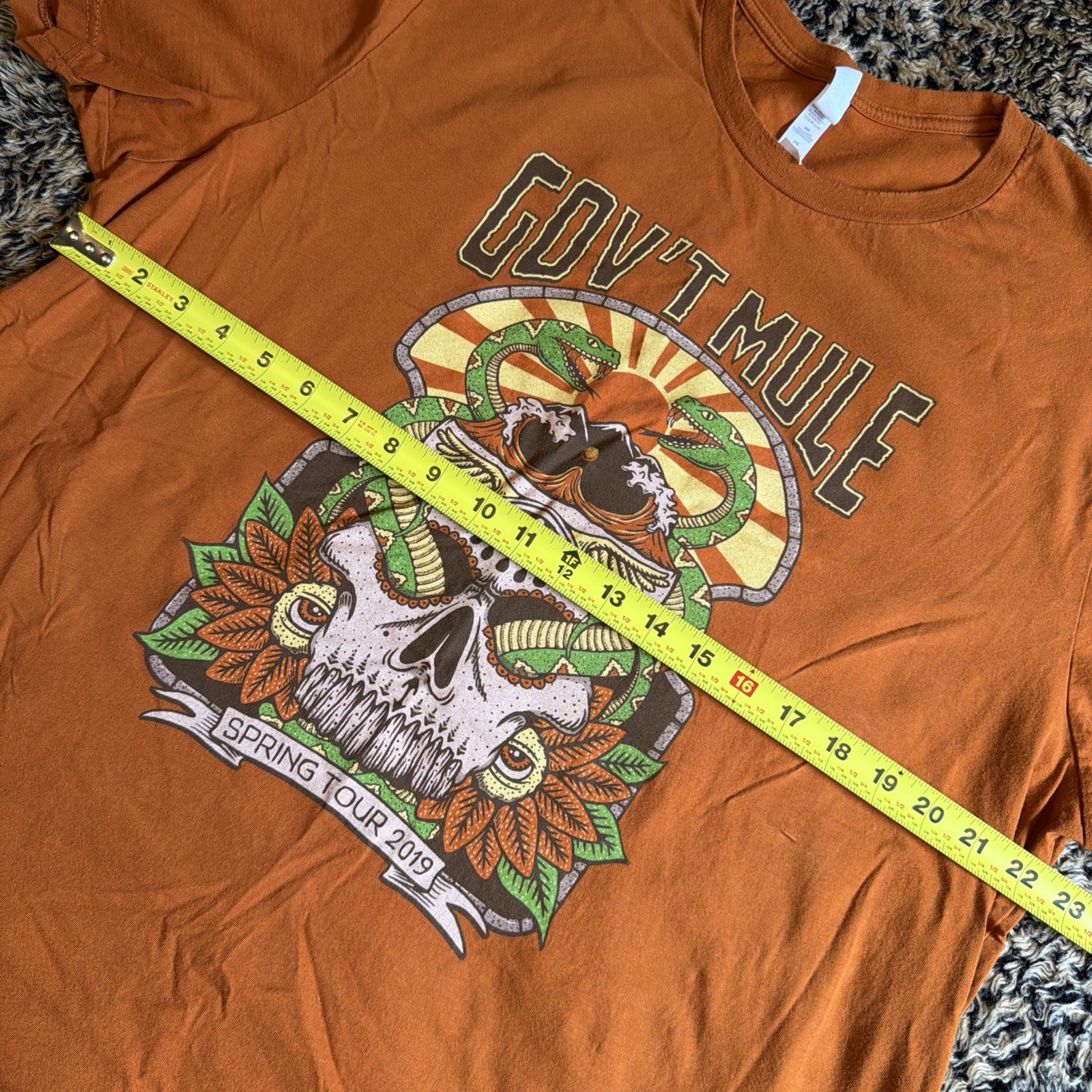 GOV’T MULE 2019 Spring Tour 2XL shirt psychedelic skull snake design RARE TEE gallery