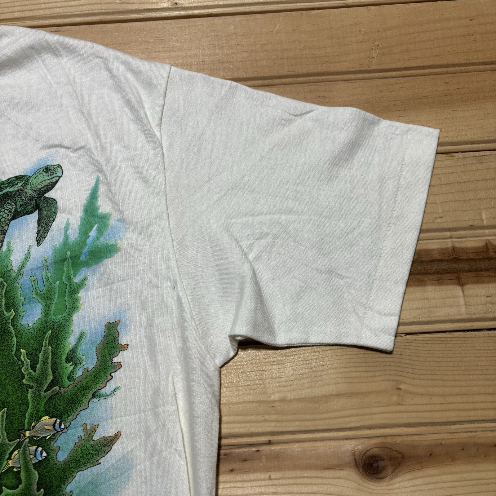 Vintage 80s Sea World San Diego Park Promo Underwater Shirt Size M Deadstock gallery