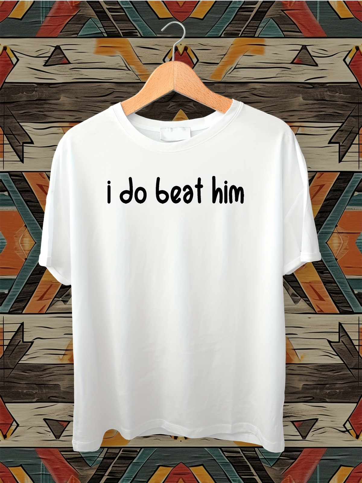 Funny I Do Beat Him Graphic T-Shirt Unisex Oversized Relaxed Crew Neck Short√ gallery