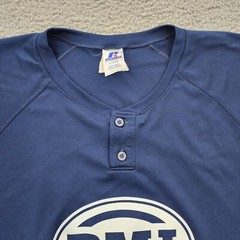 Russell Athletic Dri-Power Jersey Men Large Blue Burton Mac BMI Baseball Henley