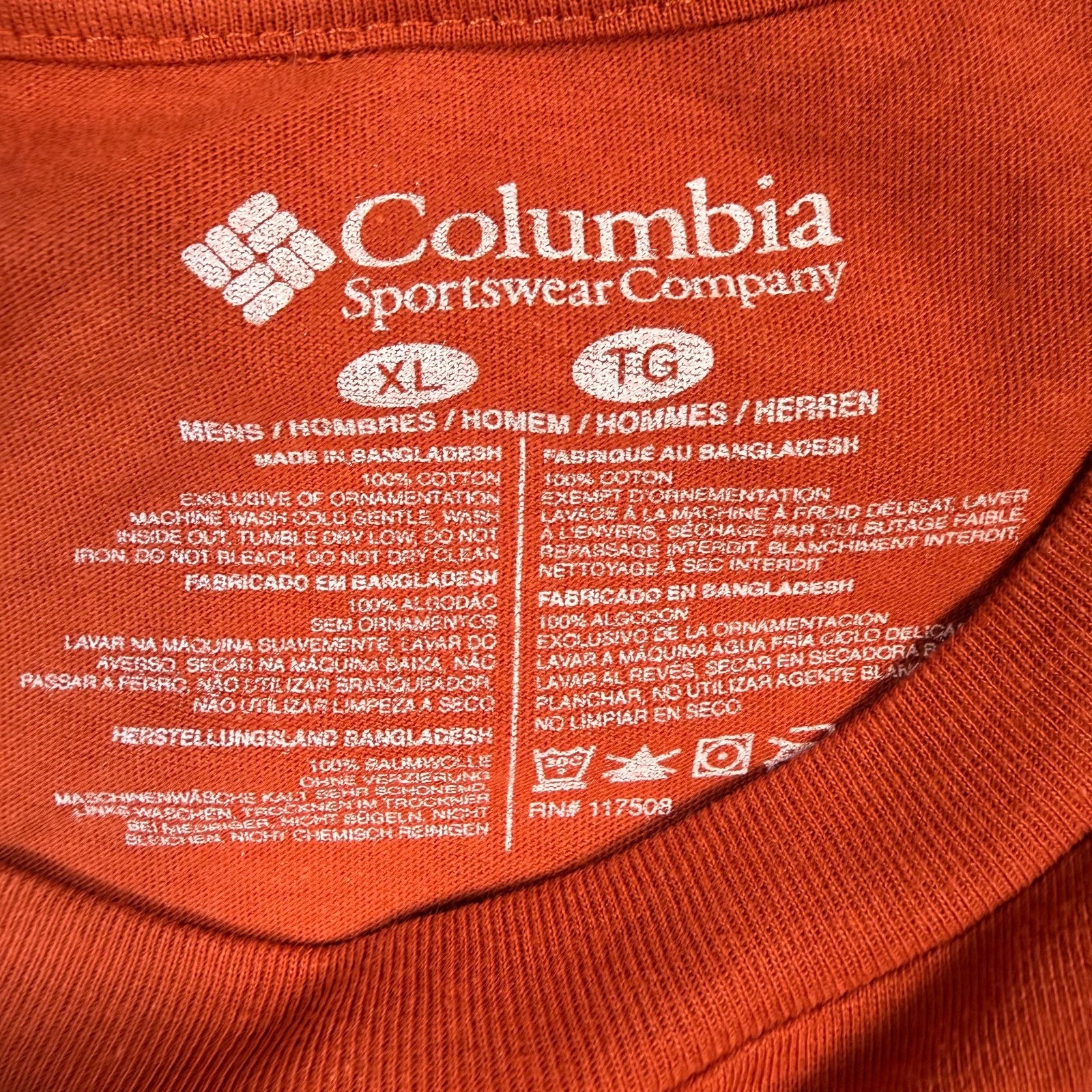 NWT Columbia Mens Burnt Orange Sportswear Logo Short Sleeve T Shirt Size XL gallery