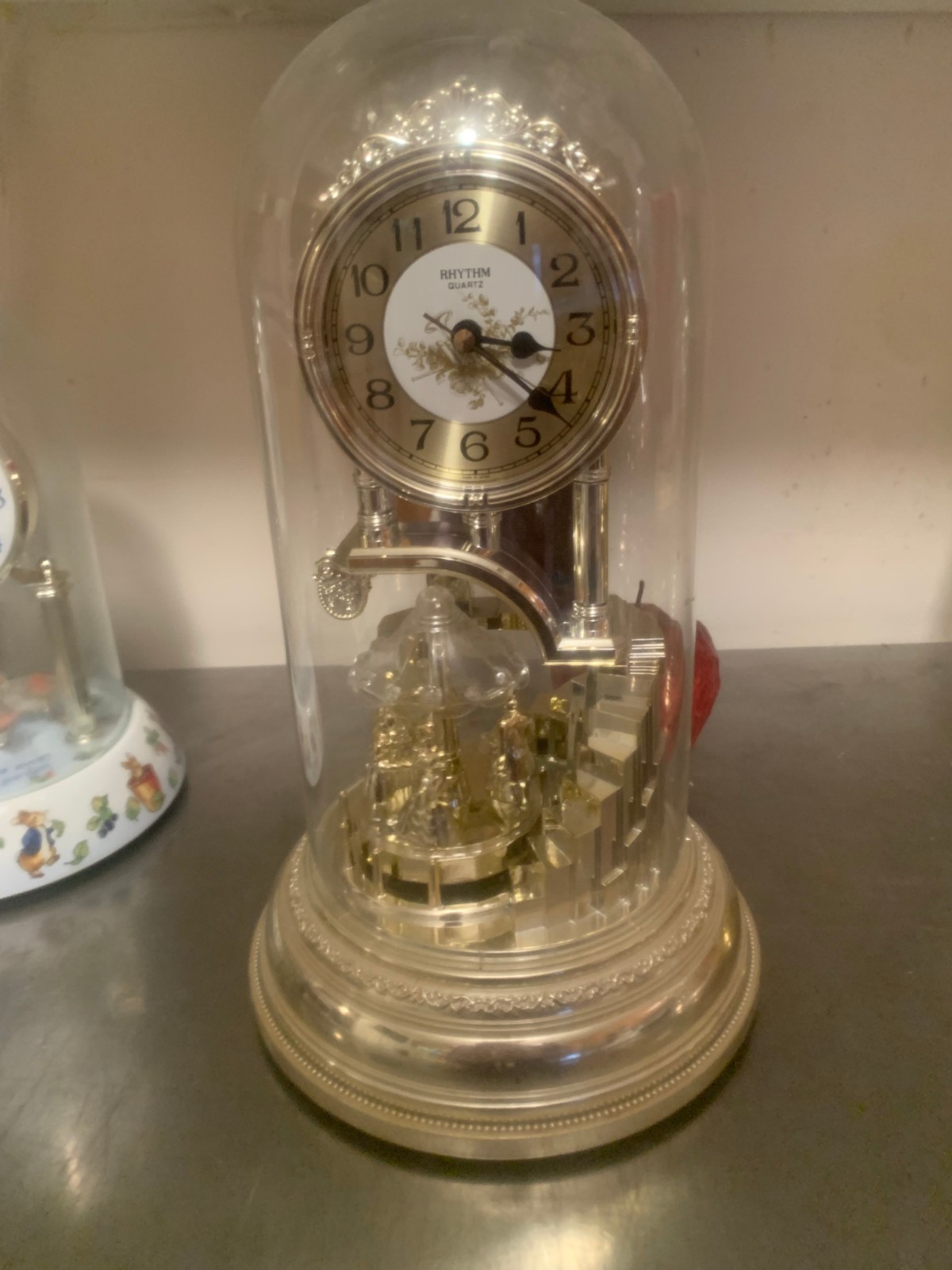 Anniversary Clock with Dancers on Rotating Carousel by Rhythm B – BOx o5
