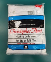 Christopher Hart Players CREW Neck Cotton T-Shirts White (2 -pack) Big and Tall