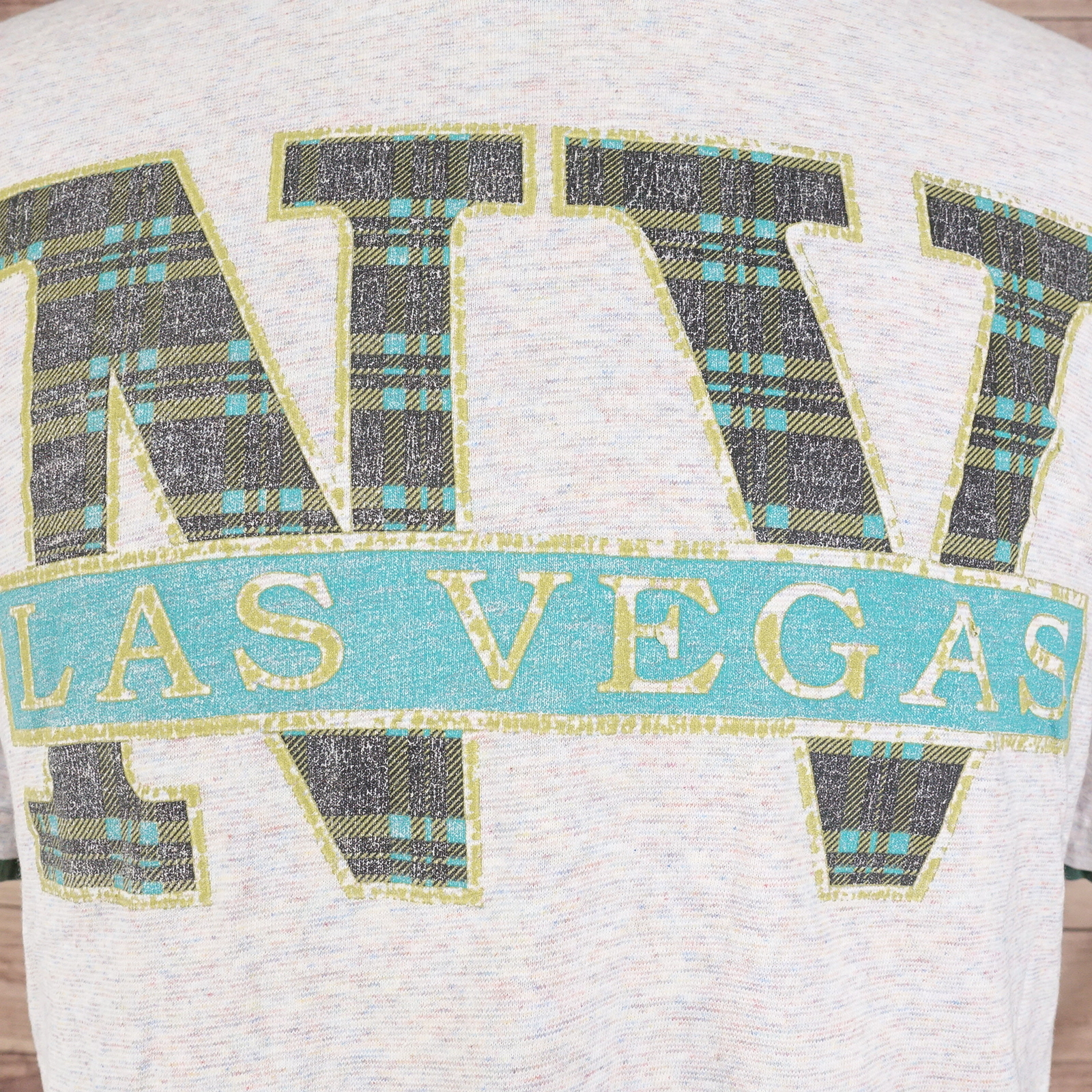 VINTAGE LAS VEGAS NEVADA 2-TONE USA MADE 90s TRAVEL TOURIST TSHIRT SZ L gallery