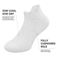 Ankle Compression Socks for Men Women 6 Pairs Cushioned Low Cut Athletic