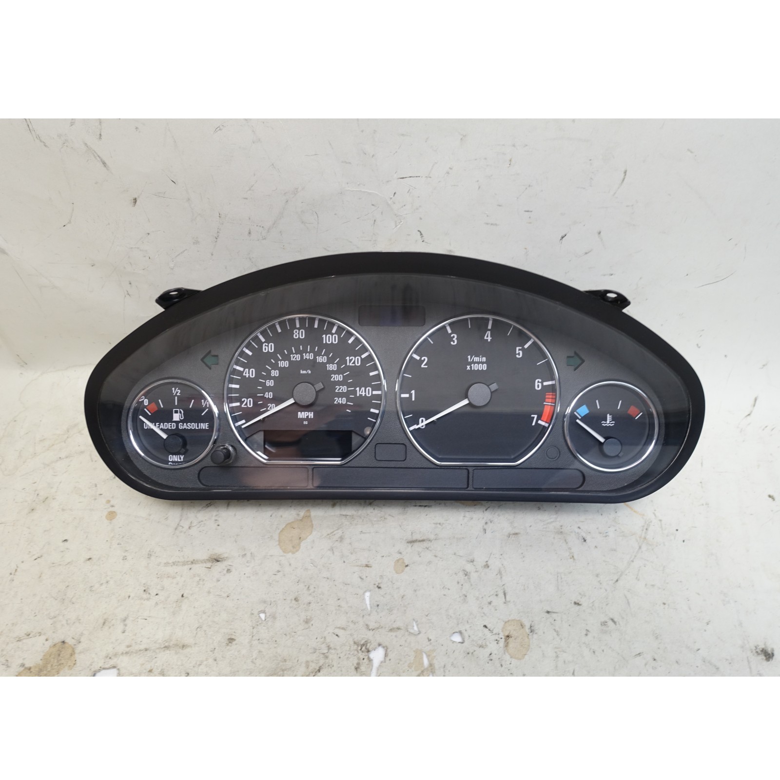 BMW Z3 Roadster Coupe M54 Instrument Cluster with Chrome Rings 2001-2002 OEM