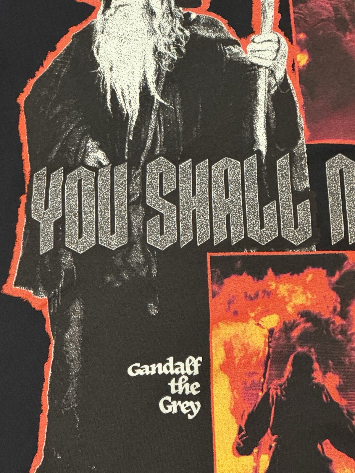 RARE You Shall Not Pass - Gandalf Lord of the Rings Large Print Graphic T shirt gallery