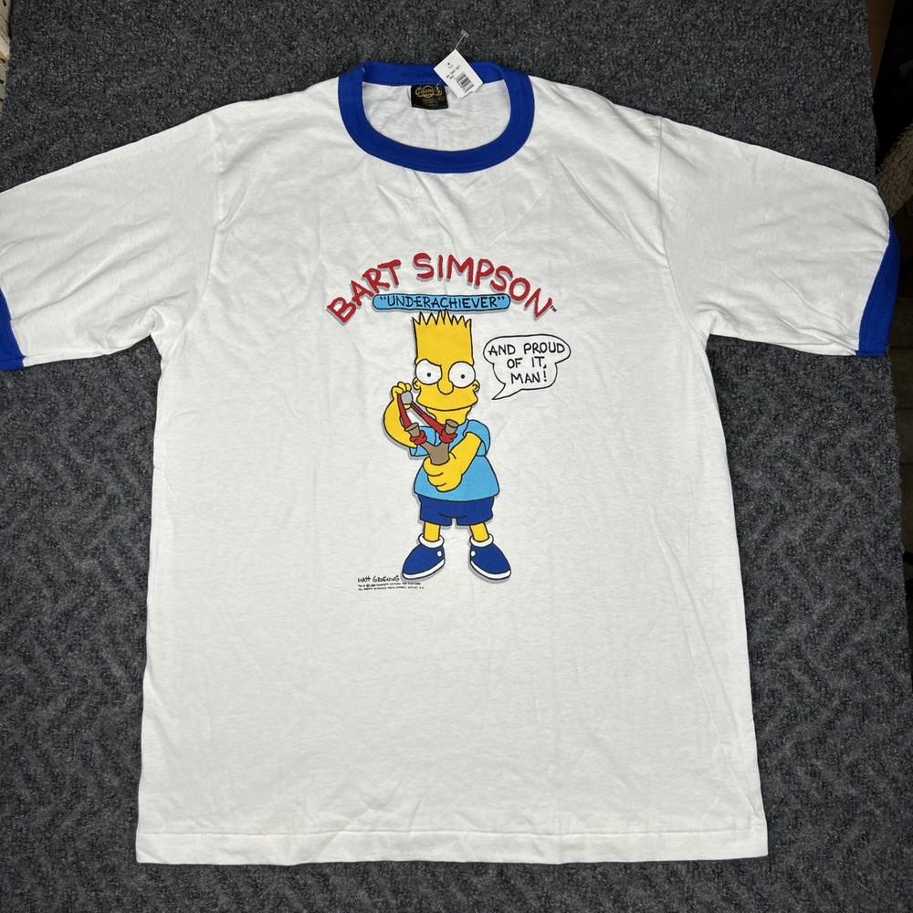 Vintage Bart Simpson Underachiever T Shirt Men’s XL Graphic Print Single
