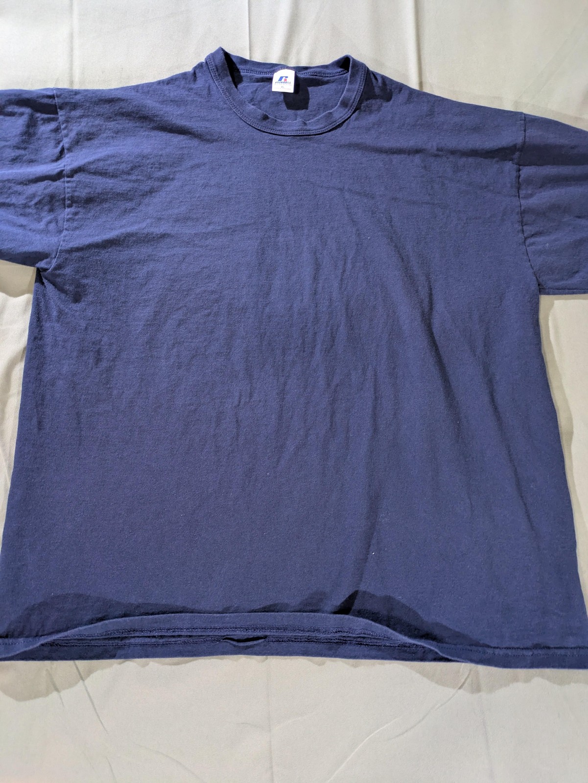Vintage Russell Athletic Shirt Mens XL Navy Blue Solid Crewneck Blank T-Shirt gallery
