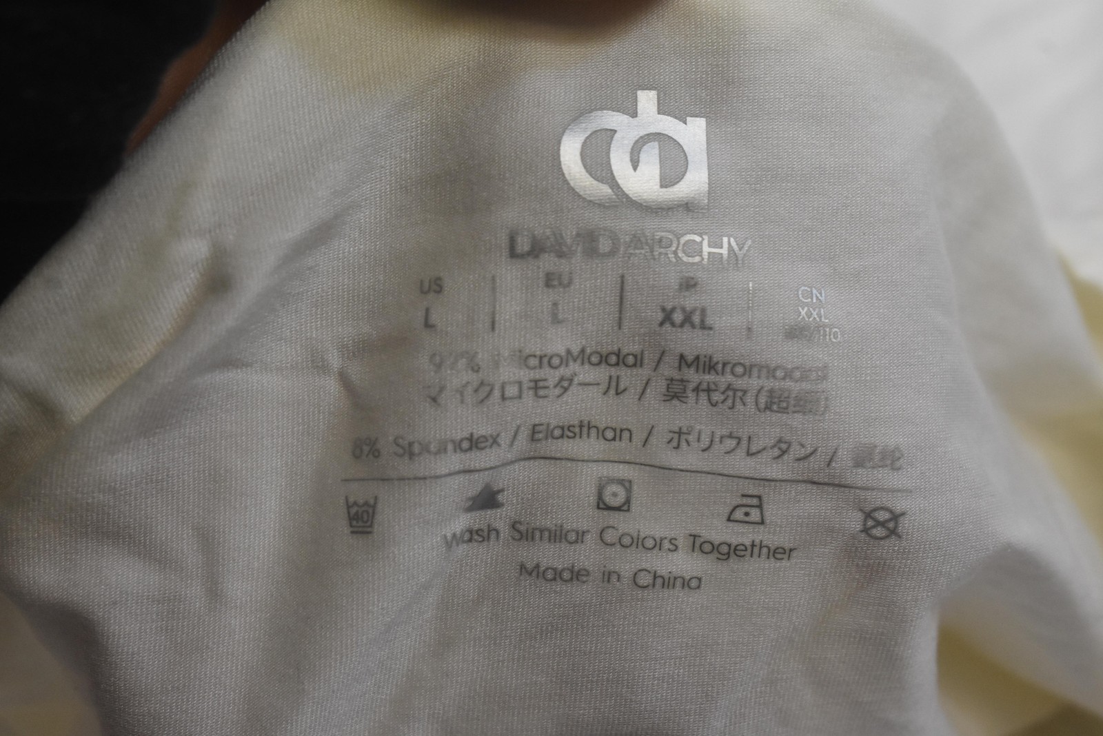 David Archy Shirt Mens Large White MicroModal V Neck Tagless Tee T-Shirt Jersey gallery