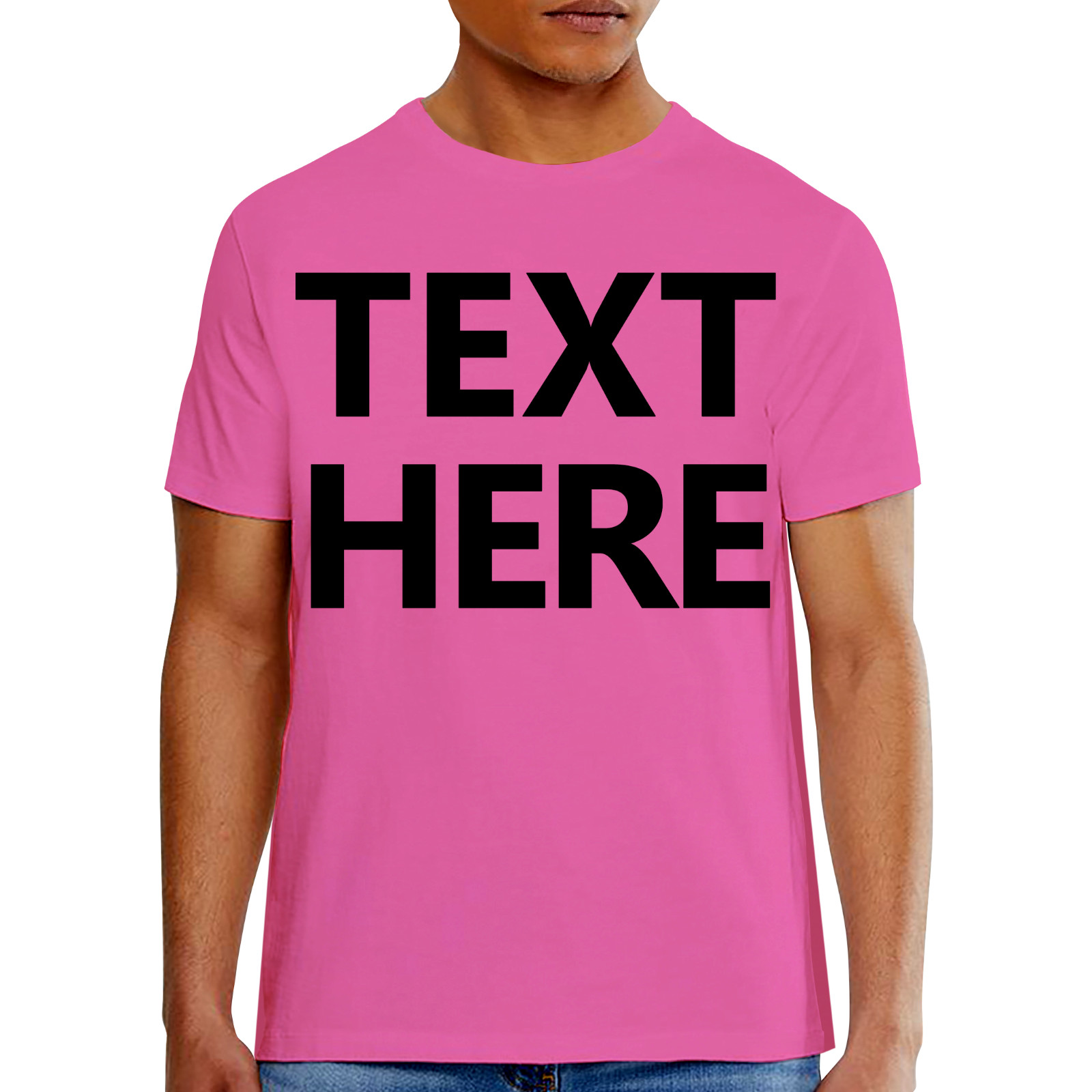 Hanes 5180 Men's T-Shirt - Custom Print - Add Any Text - Personalized Tee gallery