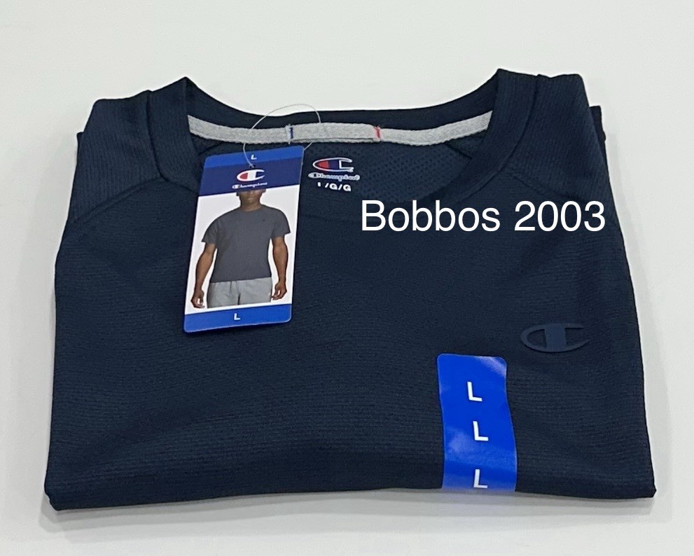 Champion Men’s Crewneck Short Sleeve Classic Tee, Blue, Size L