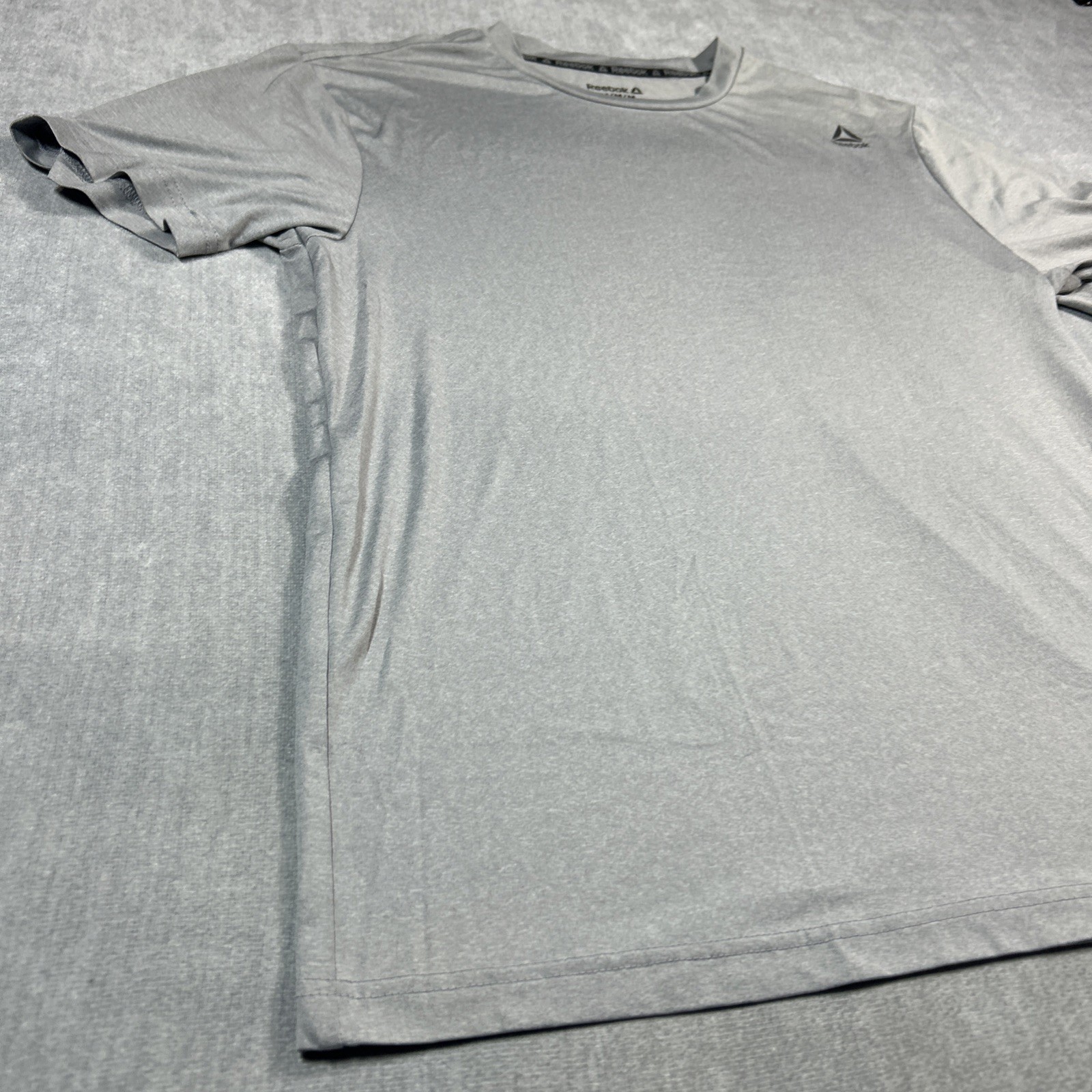 Reebok Mens Polyester Stretch T-shirt Work out Gym Medium Sport Tee Gray gallery