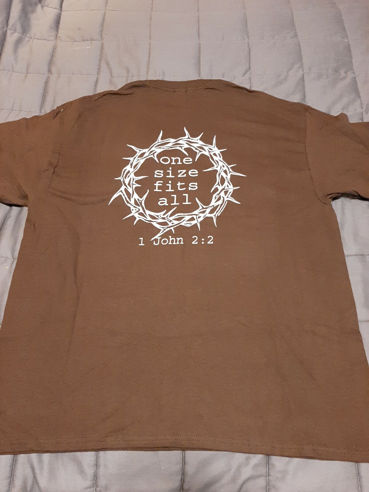 ONE SIZE FITS ALL CROWN OF THORNS JESUS DARK CHOCOLATE SHIRT SIZE XL gallery