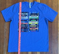80’s VHS Horror Movie Stack Graphic Print T-Shirt Men’s Xl Blue