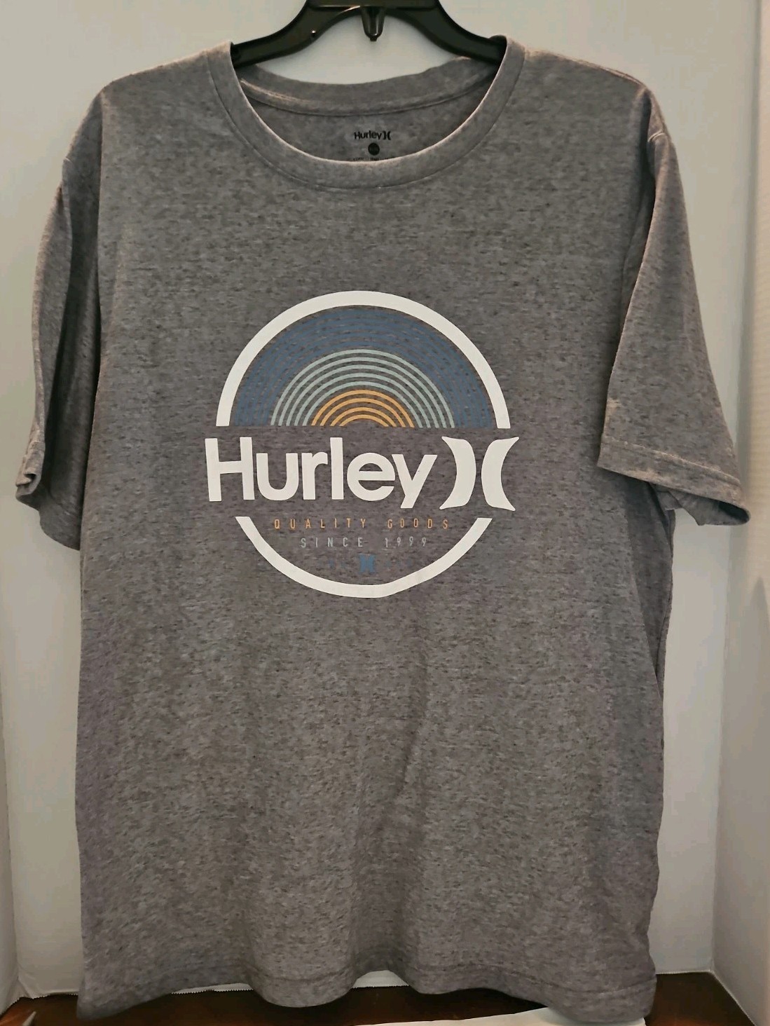 Hurley Men's Gray Graphic Logo Crew Neck Knit Short Sleeve T-Shirt XL gallery